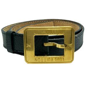 LOUIS VUITTON Black Leather Belt bran238-102825